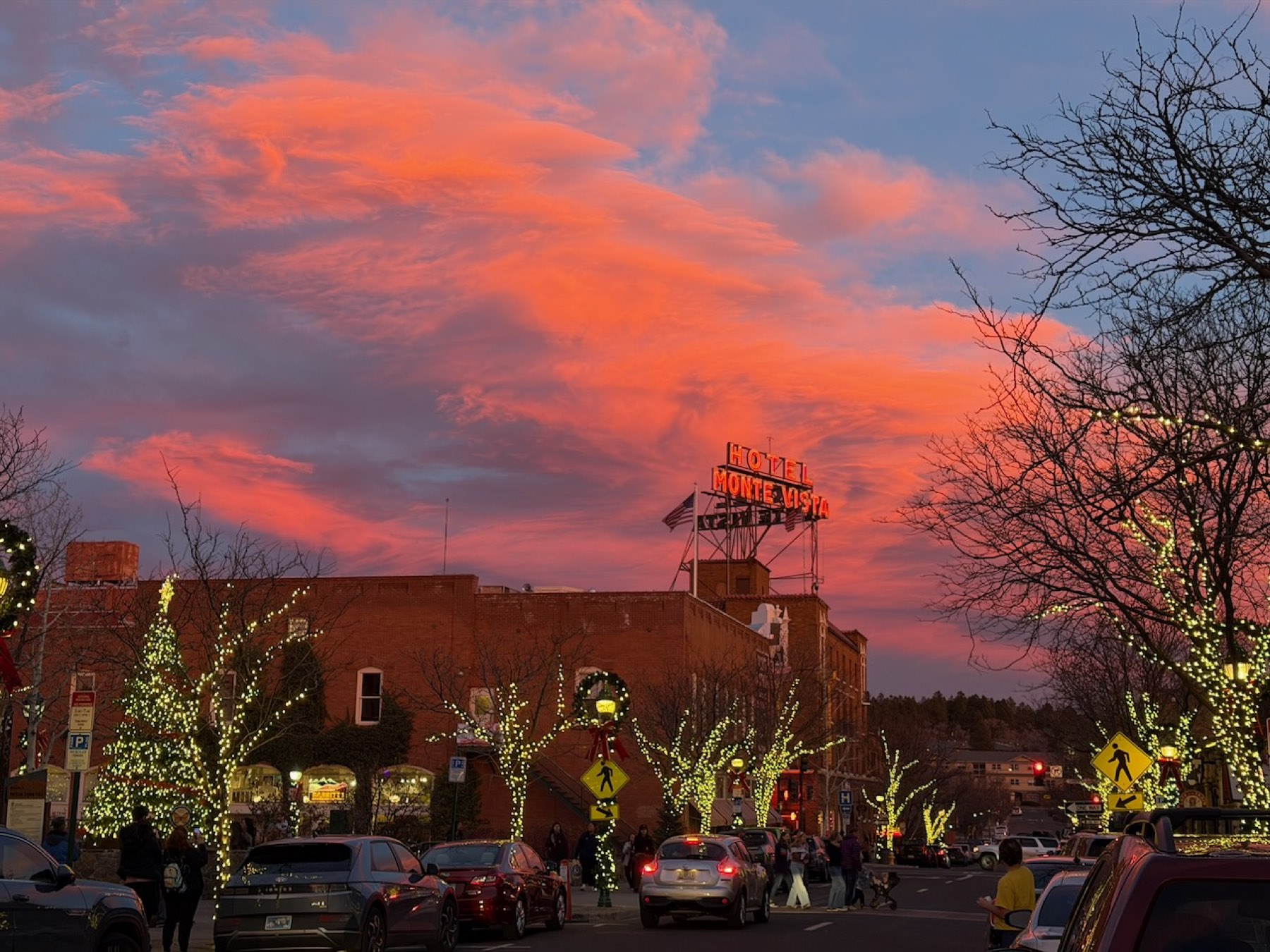 San Francisco Street in downtown Flagstaff at dusk, the street The Dead Files investigated